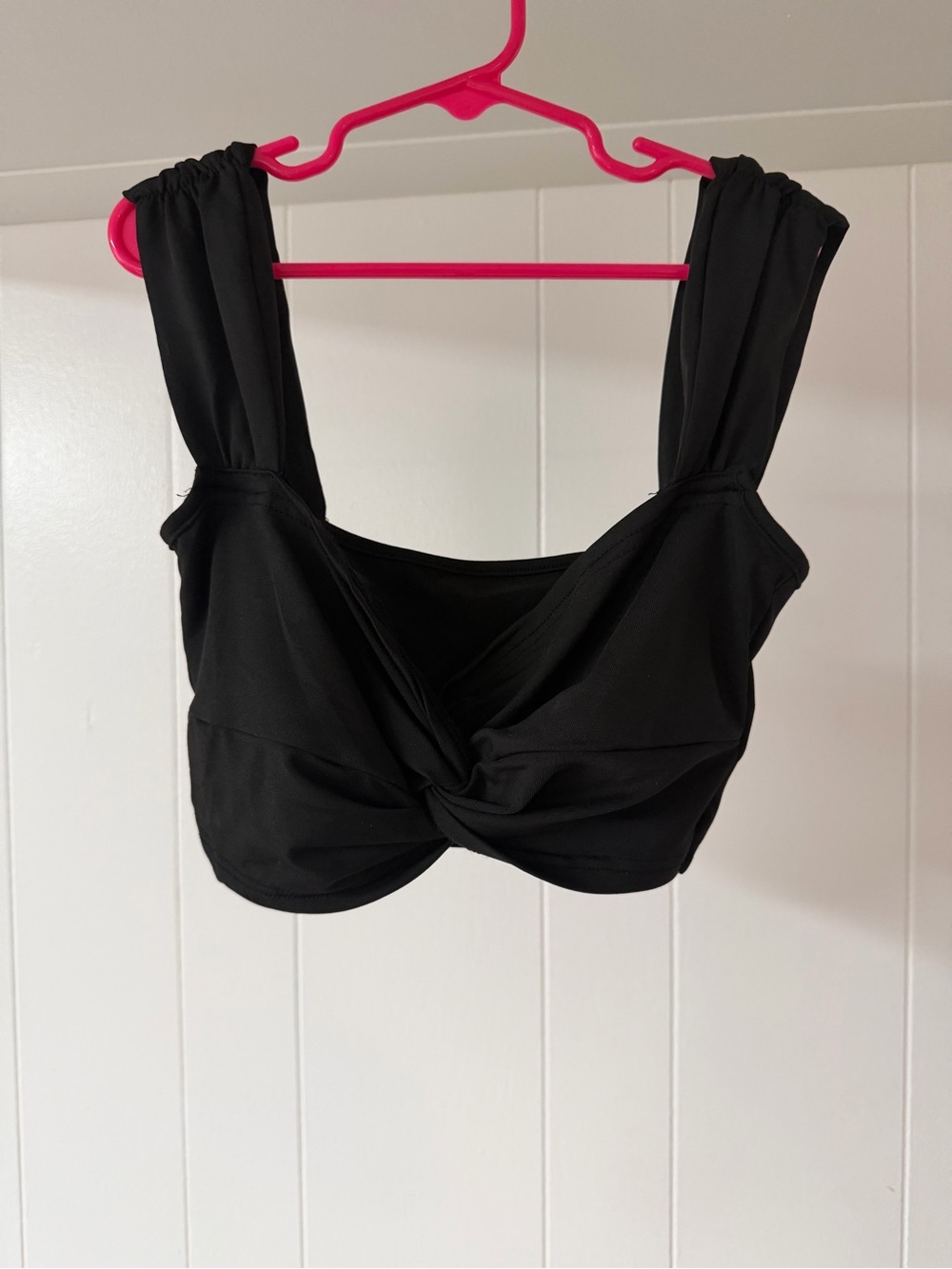 Black Twist-Front Women's Crop Top